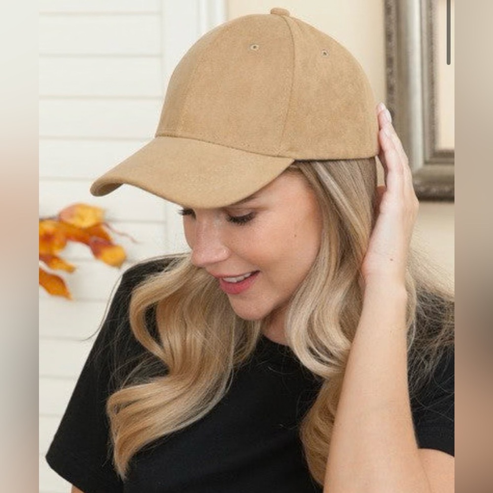 Vegan Suede baseball cap womens